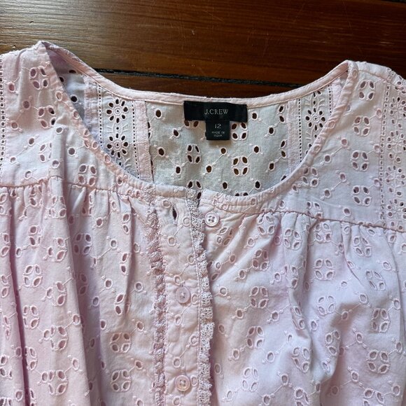J. Crew Button-front mini dress in eyelet lace in Pink - Picture 4 of 7